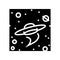 flying saucer alien in galaxy glyph icon vector illustration