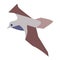 Flying seagull flat illustration on white