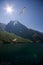 Flying seagulls at Sognefjord