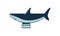 Flying Shark Fish Zeppelin Plane Cartoon Illustration