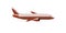 Flying side view of large passenger plane. Isolated vector illustration