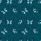 Flying and sitting butterflies with blue wings seamless pattern on dark blue background