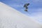 Flying skier on mountains