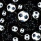 Flying soccer ball on the background of watercolor stains, splash with the inscription score a goal. Seamless pattern