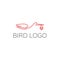 Flying stork with bowl logo design template