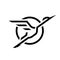 Flying Stork, linear logo.