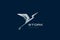 Flying Stork Logo Hitech Technology Geometric Design Style Vector template