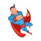 Flying Superhero, cartoon style