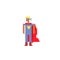 Flying superhero character pixel art flat style