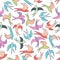 Flying swallows seamless pattern background