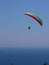 Flying tandem paragliders in the sky over the sea and near the mountains, beautiful sea view 07