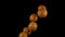 Flying tangerines on a black background. Organic citrus fruits.