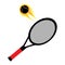 Flying tennis ball logo