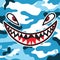 Flying Tiger Shark Mouth Sticker Vinyl Smile Camo Vector illustrator
