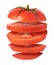 Flying tomato on white background