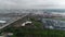 Flying Towards Walt Whitman Bridge Philadelphia on Stormy Day