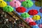 Flying umbrellas in Jerusalem