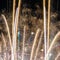 Flying volleys of white firework