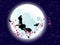 Flying Witch over Full Moon