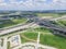 Flyover Katy freeway Interstate 10 stack interchange cloud blue