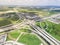 Flyover Katy freeway Interstate 10 stack interchange cloud blue