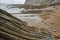 Flysch dramatic rock formation Cantabric sea in Zumaia, Euskadi