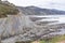 Flysch Rock formations on the Basque Coast. Zumaia, Gipuzkoa, Spain