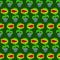 Flytrap in pot pattern seamless. Flower predator Carnivorous plant background . Angry Flowers with Teeth ornament