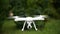 Flyuing white drone 4k video air sky technology robot science