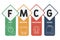 FMCG - Fast Moving Consumer Goods acronym  business concept background.