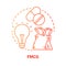 FMCG red concept icon. Fast moving consumer goods idea thin line illustration. Low cost and quickly sold products