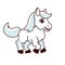 Foal. Vector illustration of a small horse, pony. Transparent background. Cute cartoon style for kids.