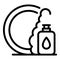 Foam dish detergent icon outline vector. Kitchen bottle