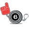 Foam finger Bytecoin coin mascot cartoon