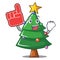 Foam finger Christmas tree character cartoon