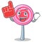 Foam finger cute lollipop character cartoon