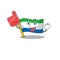 Foam finger flag sierra leone on mascot cartoon style