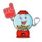 Foam finger gumball machine mascot cartoon