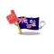 Foam finger happy flag cayman islands with cartoon