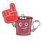 Foam finger hot chocolate mascot cartoon