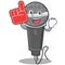 Foam finger microphone cartoon character design