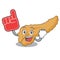 Foam finger pancreas mascot cartoon style
