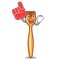 Foam finger plastic fork on cartoon image funny