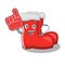 Foam finger santa boots with the cartoon shape