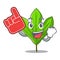 Foam finger sassafras leaf in the shape cartoon