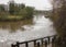 Foam floating down the River Weaver in Northwich Cheshire in the Current