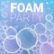 Foam party concept background, cartoon style