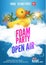 Foam Party summer Open Air. Beach party foam party poster or flyer design template