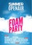 Foam Party summer Open Air. Beach poster or flyer design template