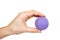 Foam rubber antistress ball, squishy relax and strength power trainer in hand. Isolated on white background